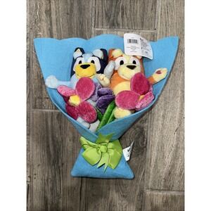 Bluey And Bingo 14" Plush Floral Bouquet Removable Figures & Flowers NWT